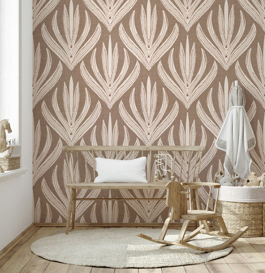 Boho Botanical Echoes Wallpaper abstract leaves