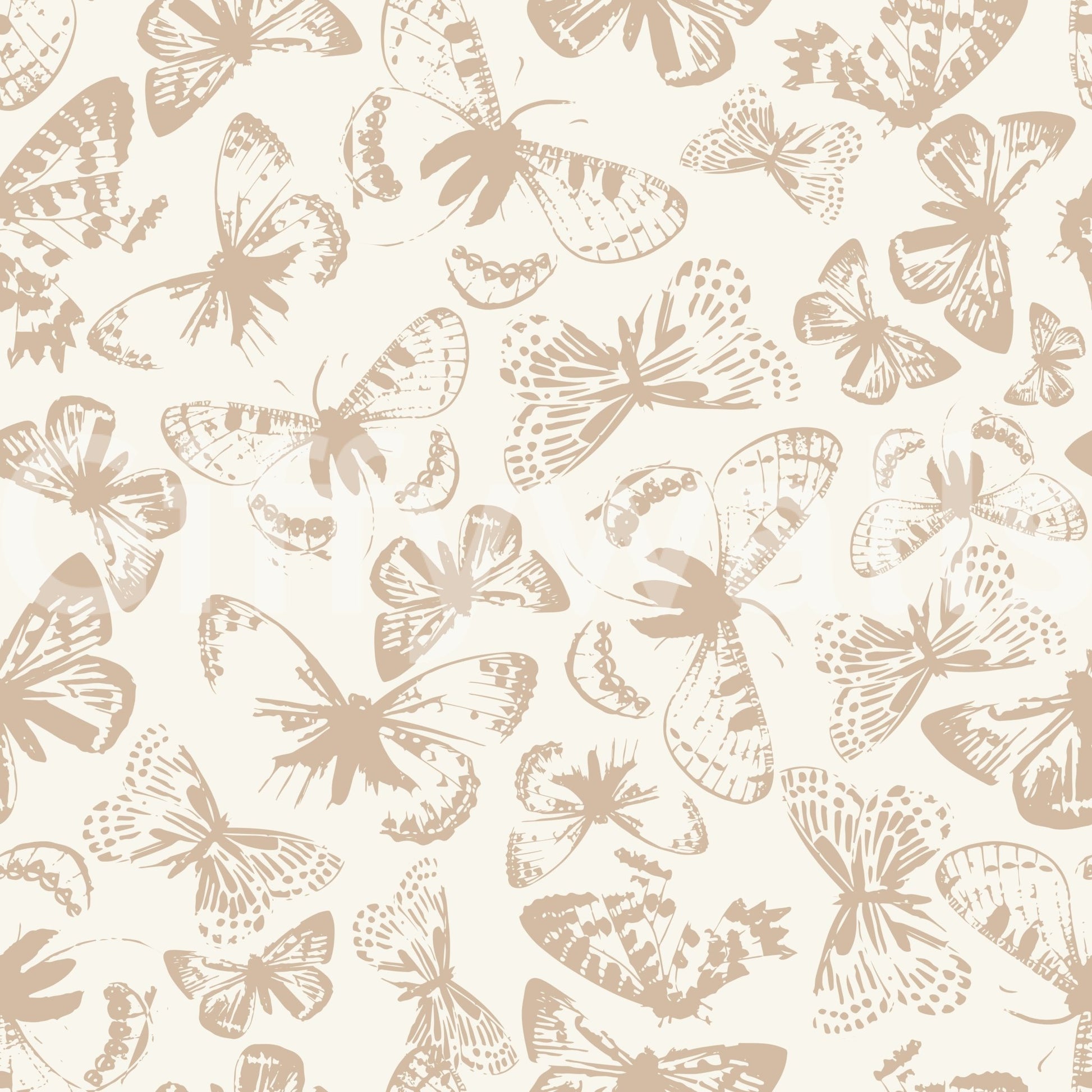 A seamless pattern of butterflies on a wall

