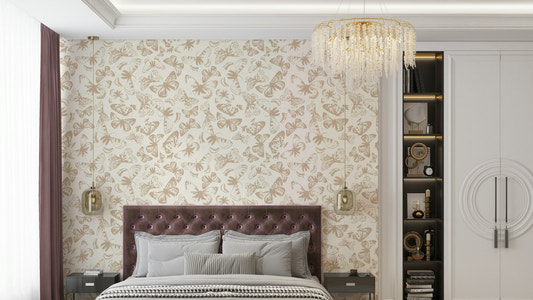 Wallpaper with a unique, hand-drawn bohemian design

