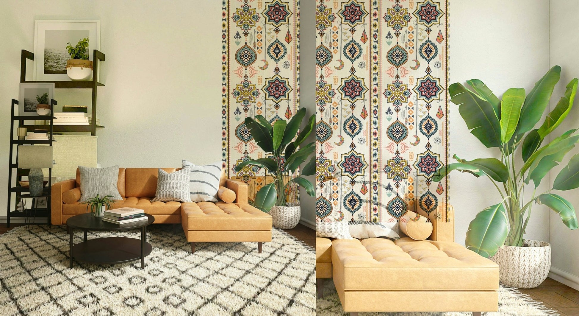 A classic bohemian design wallpaper for walls.