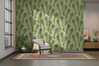 Peacock feather wallpaper boho style, GD852