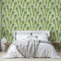 Colorful peacock feathers wall mural, GD852