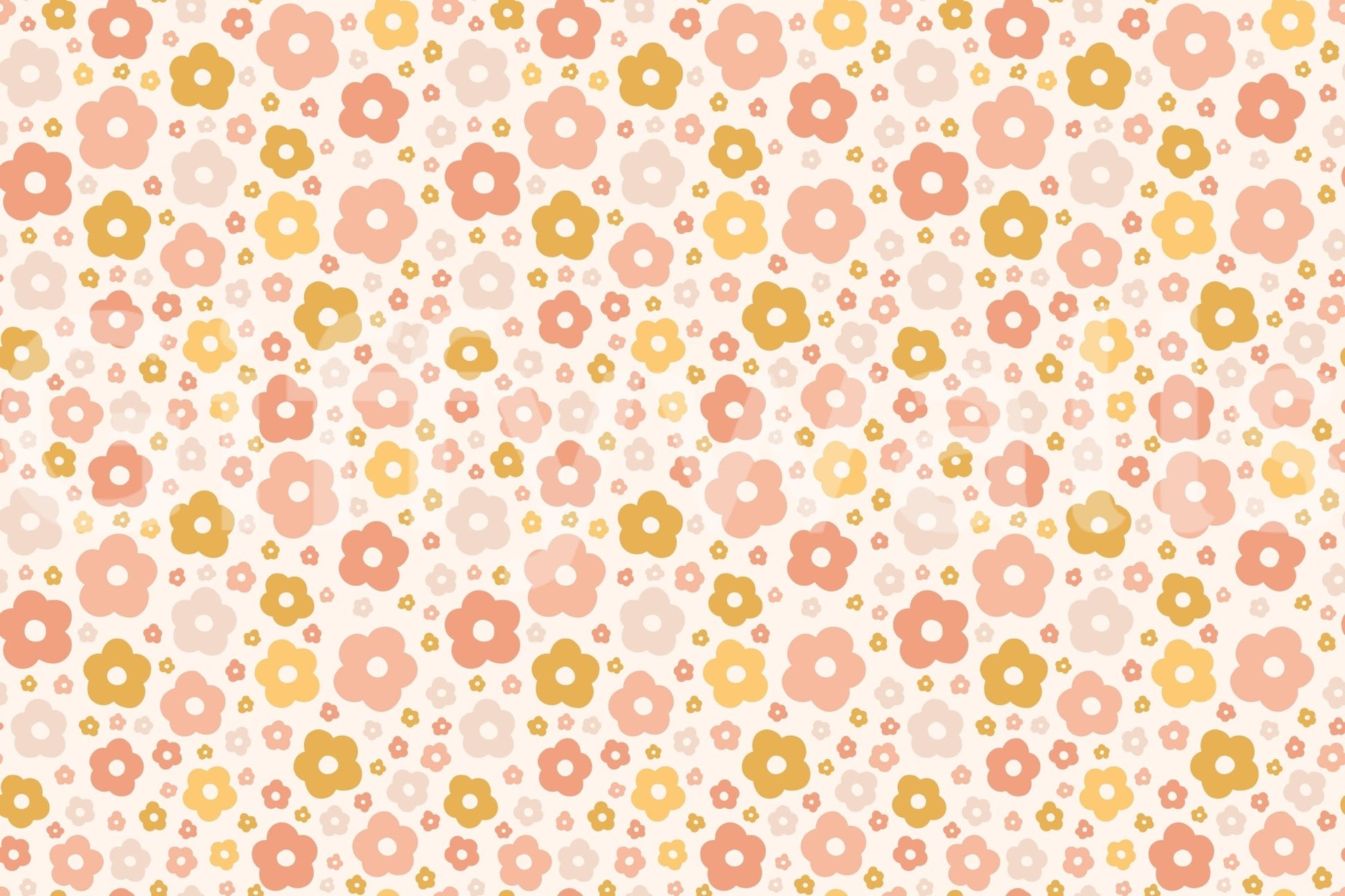 Groovy floral mural wallpaper


