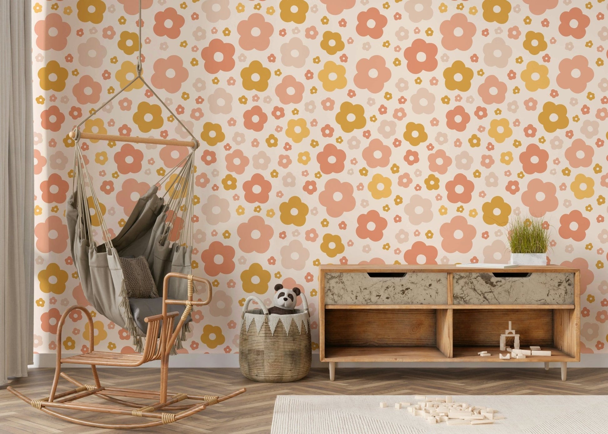 Modern boho daisies wall decor

