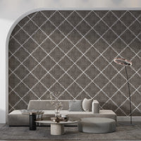 Sophisticated lounge area with Geometric Dotted Lattice Brown Wallpaper on a feature ., GD8573