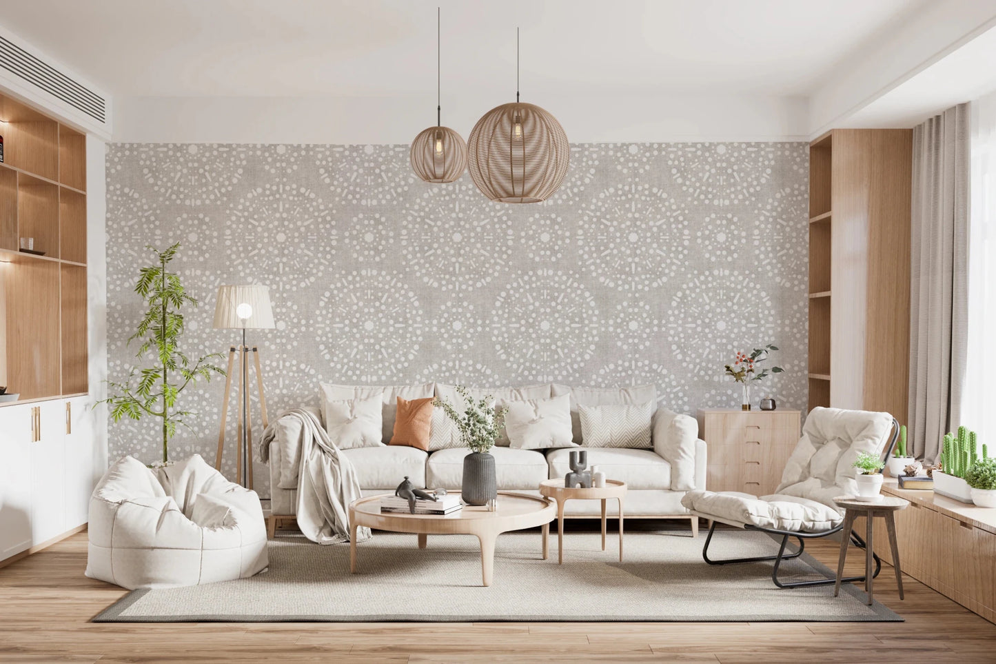 Boho Fireworks Grunge Neutral Wallpaper⁠