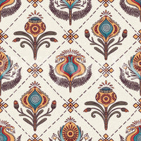 Offbeat Boho Floral Grid Wallpaper Strange floral, distinct wall.