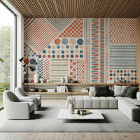 A contemplative geometric design wallpaper mural for a feature wall., GD5547