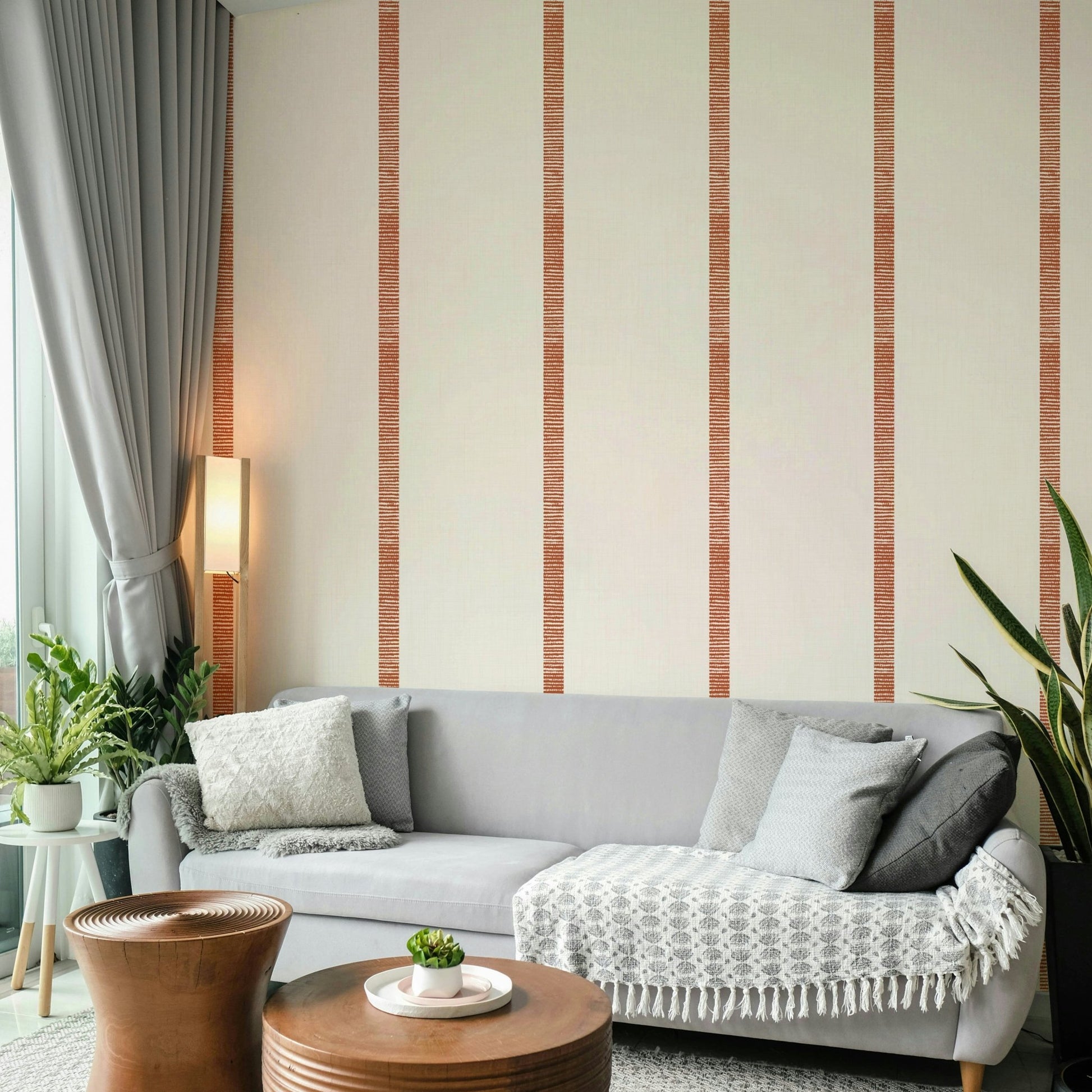 Terracotta and beige boho wallpaper

