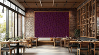 A bohemian plum leaf mural on decorative wallpaper., GD4589