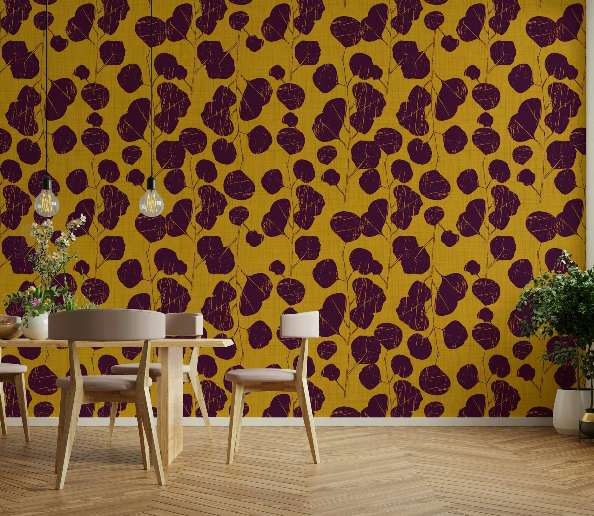 A sophisticated jewel tone wallpaper mural for a feature wall.

