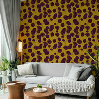 An elegant plum leaf wall mural for bohemian decor.


