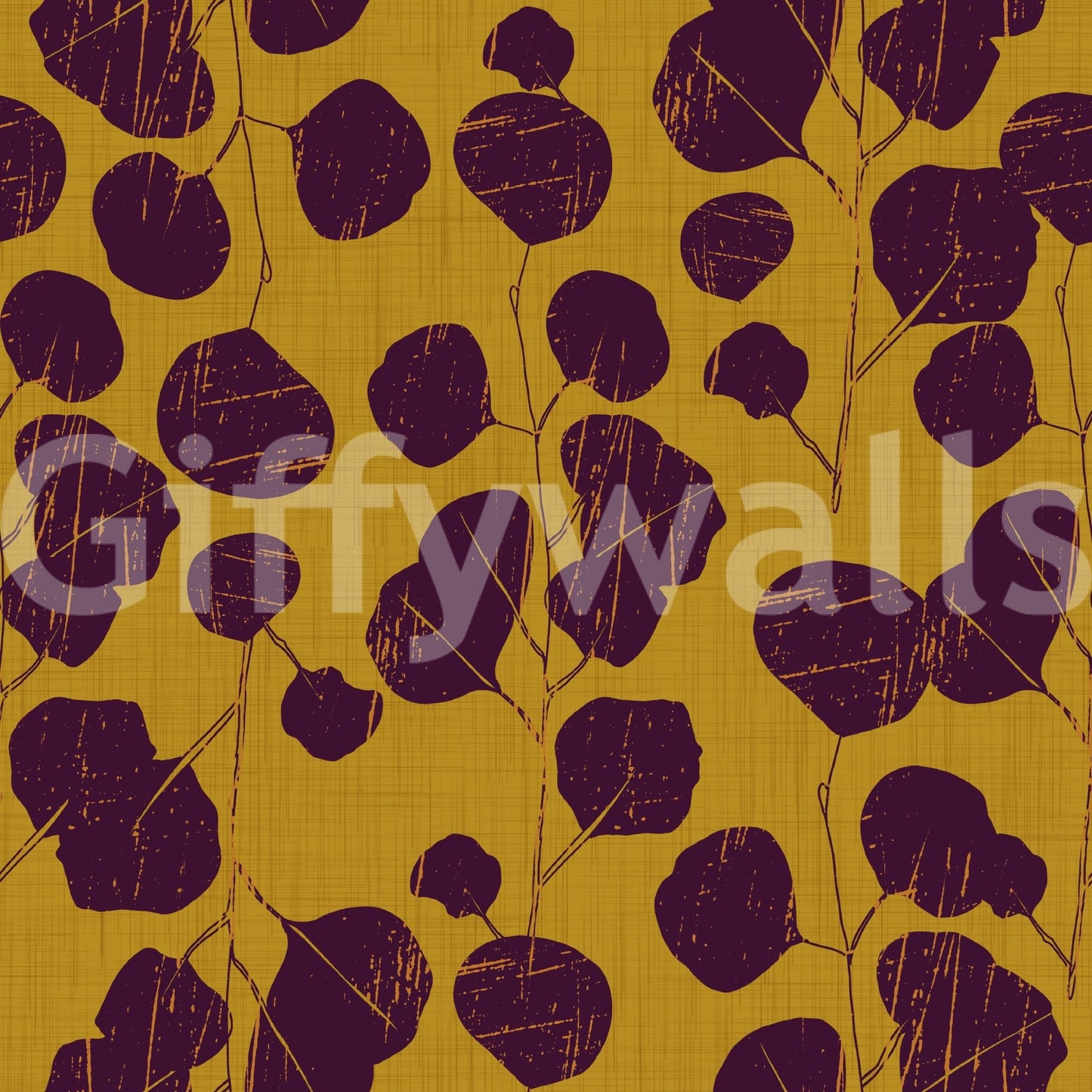 A high-quality dark botanical wall mural for walls.

