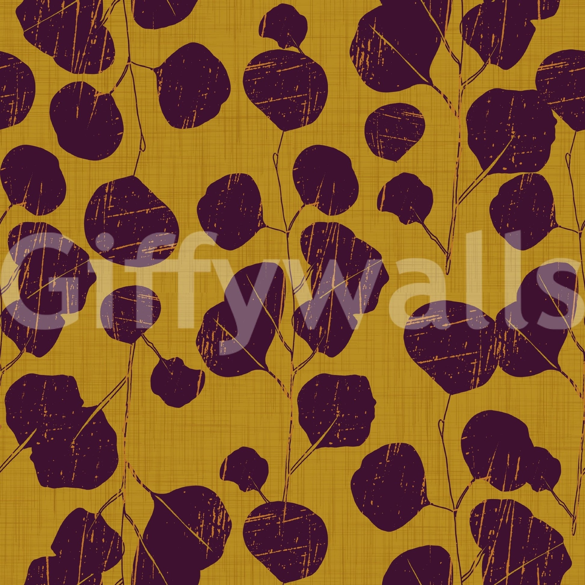 A high-quality dark botanical wall mural for walls.

