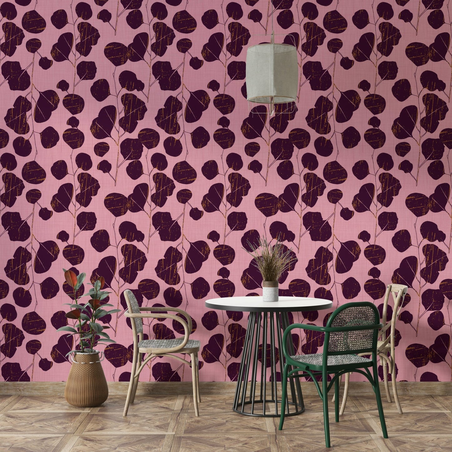 A sophisticated jewel tone wallpaper mural for a feature wall.

