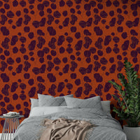 An artistic abstract leaf mural for home decor.