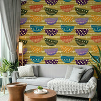 An elegant mid-century style wall mural for bohemian decor.

