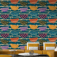 A dramatic jewel tone wallpaper mural that defines a space.

