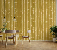 A detail shot of the vibrant mustard hues in the design.

