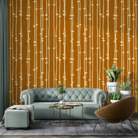 A close-up of the retro stripes in terracotta and other jewel tones.