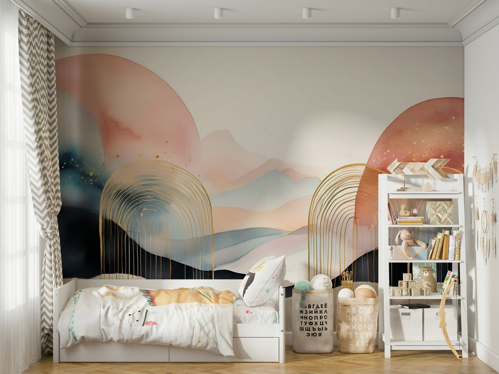 Trendy Boho Kids Wall Mural for a Dreamy Interior


