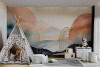 Dreamy Kids' Room Decor with Boho Wall Mural

