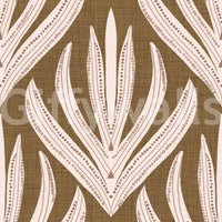 Shelving backdrop featuring Boho Leaf Symmetry Wallpaper image.