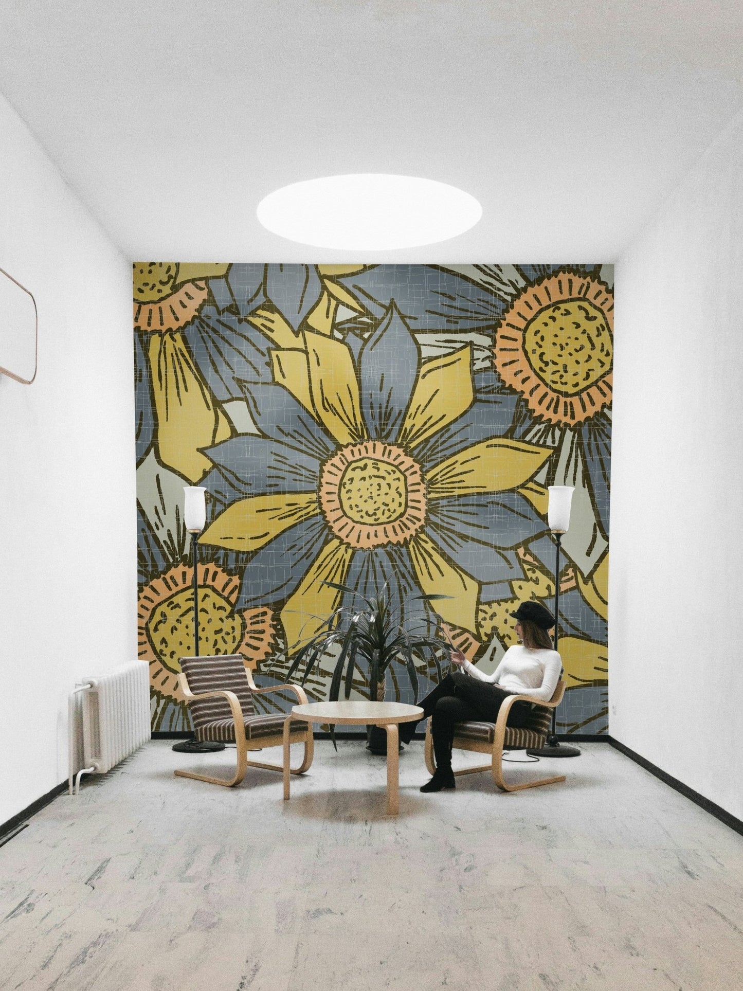 Large flower wallpaper for walls close-up

