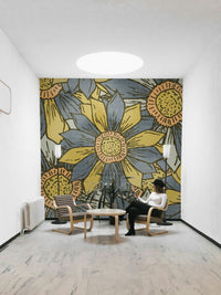 Large flower wallpaper for walls close-up

