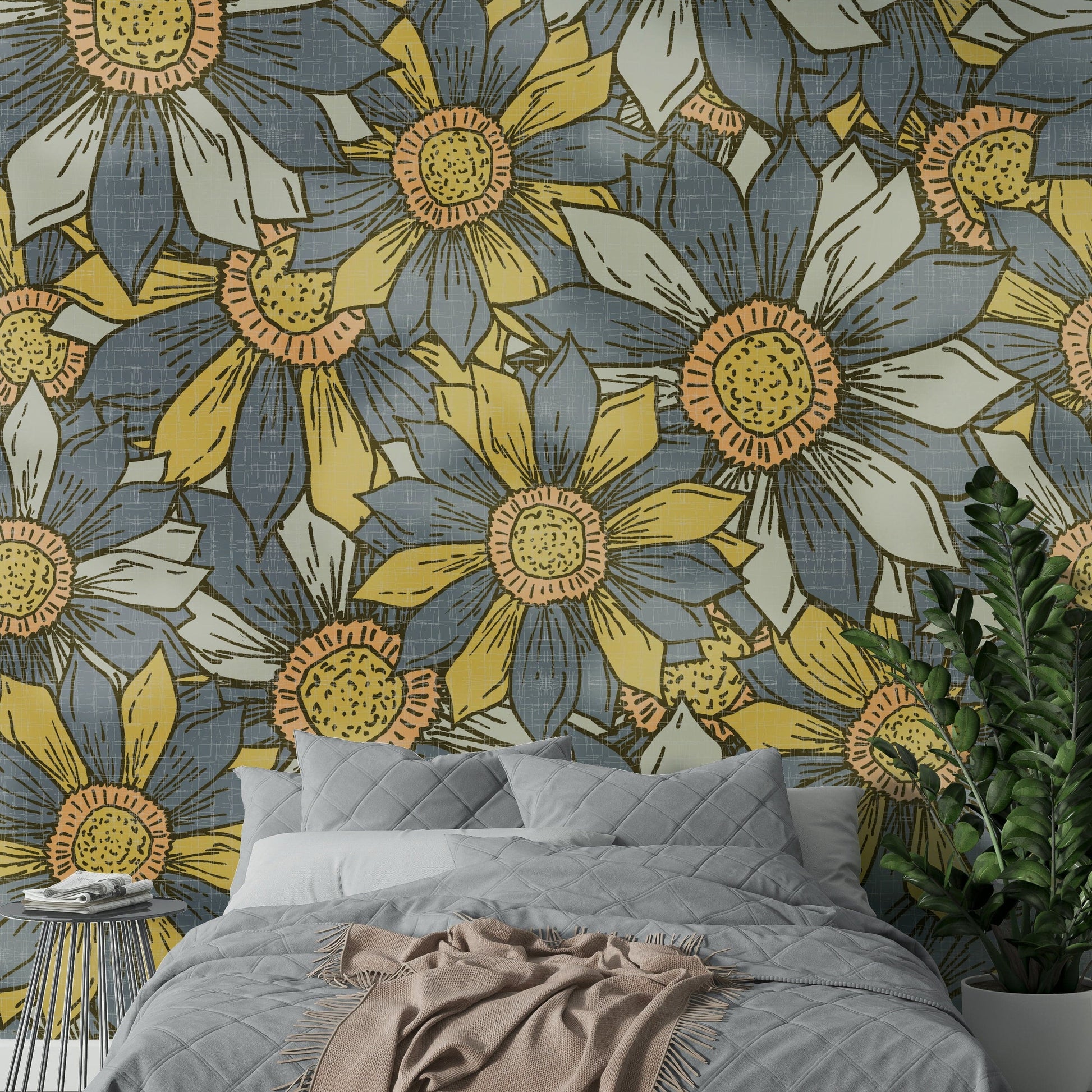 Boho Maximalist Flowers wallpaper detail

