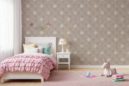 Boho Minimal Ornament Grunge Earthy Beige Wallpaper⁠