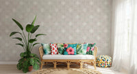 Neutral boho pattern for modern office interiors.