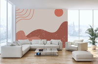 Abstract mountain design with boho charm