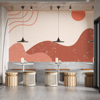 Unique boho mountain wallpaper concept