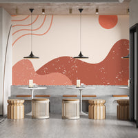 Unique boho mountain wallpaper concept