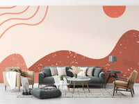 Boho Mountain Design Wallpaper Mural - Giffywalls