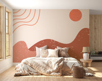 Artistic boho mountain wall decor style