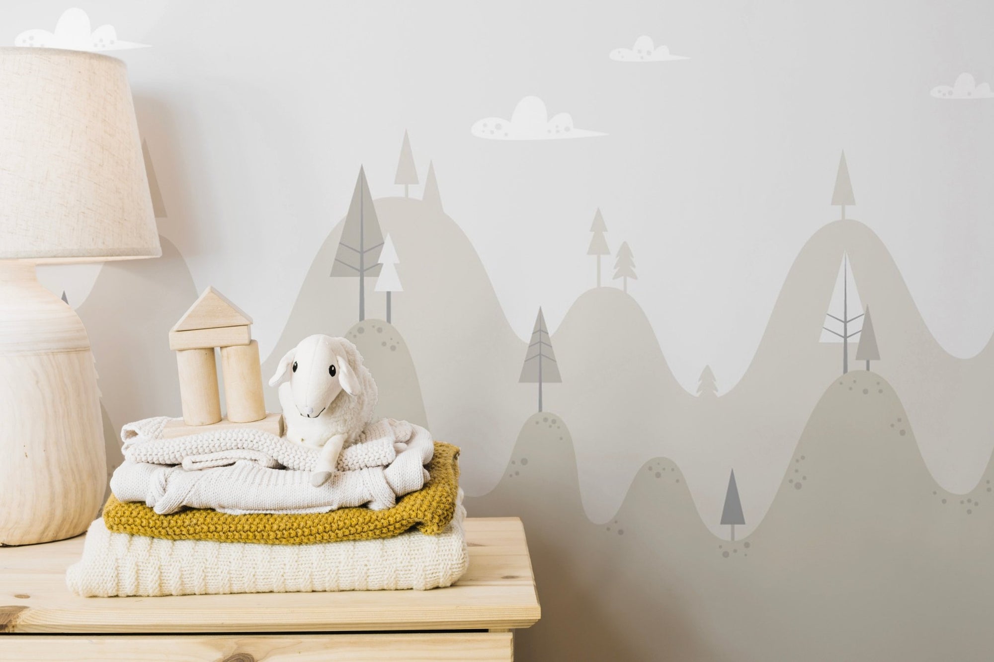 Gentle mountain wallpaper for kids
 B008