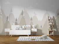 Kids mountain wallpaper with trees

