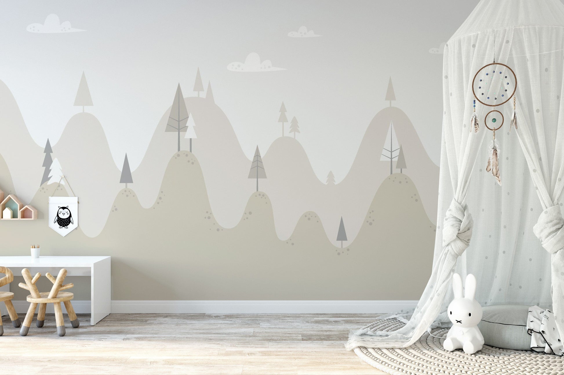 Soft Color Kids Mountain Wallpaper Murals - Giffywalls