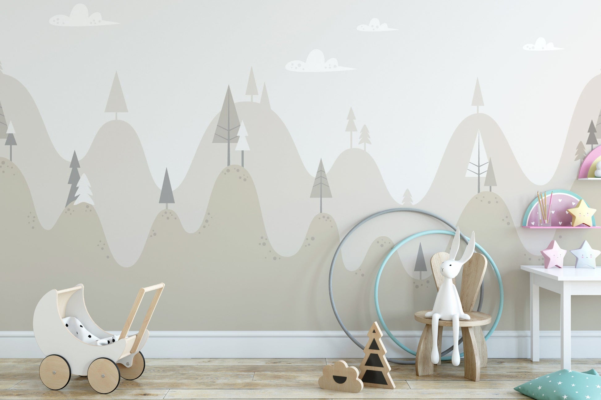 Soft Color Kids Mountain Wallpaper Murals - Giffywalls