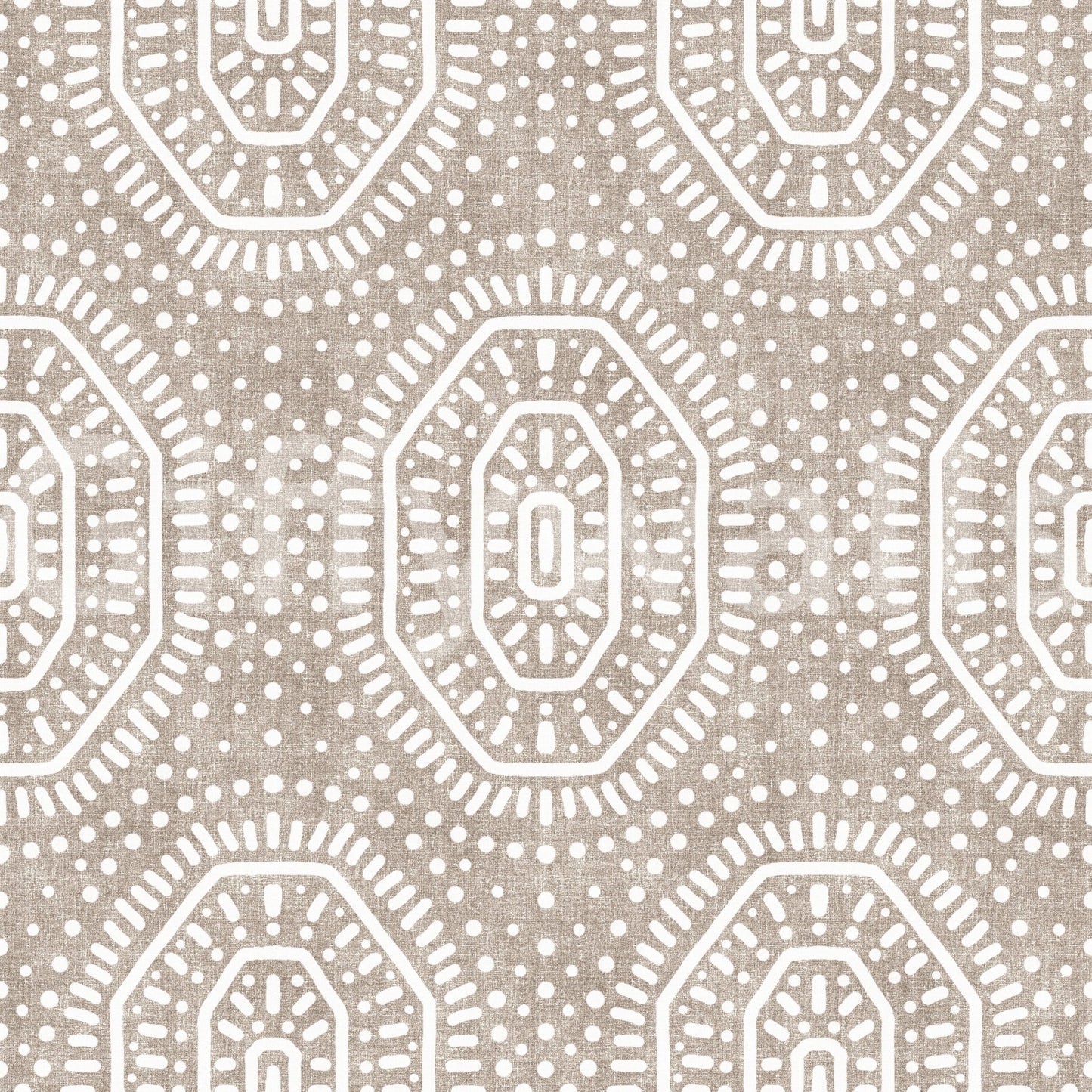 Boho Octagons Crochet Grunge Earthy Beige Wallpaper⁠