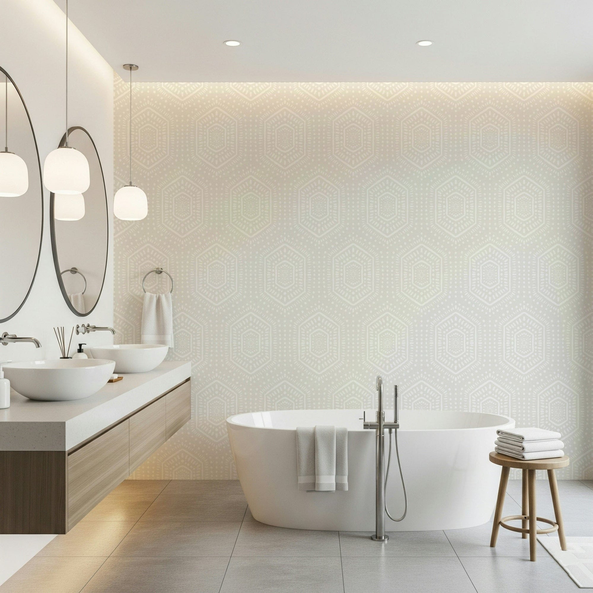 Minimal beige wallpaper mural for calm interiors, GD7562