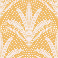Palm leaf boho wallpaper golden ochre shade

