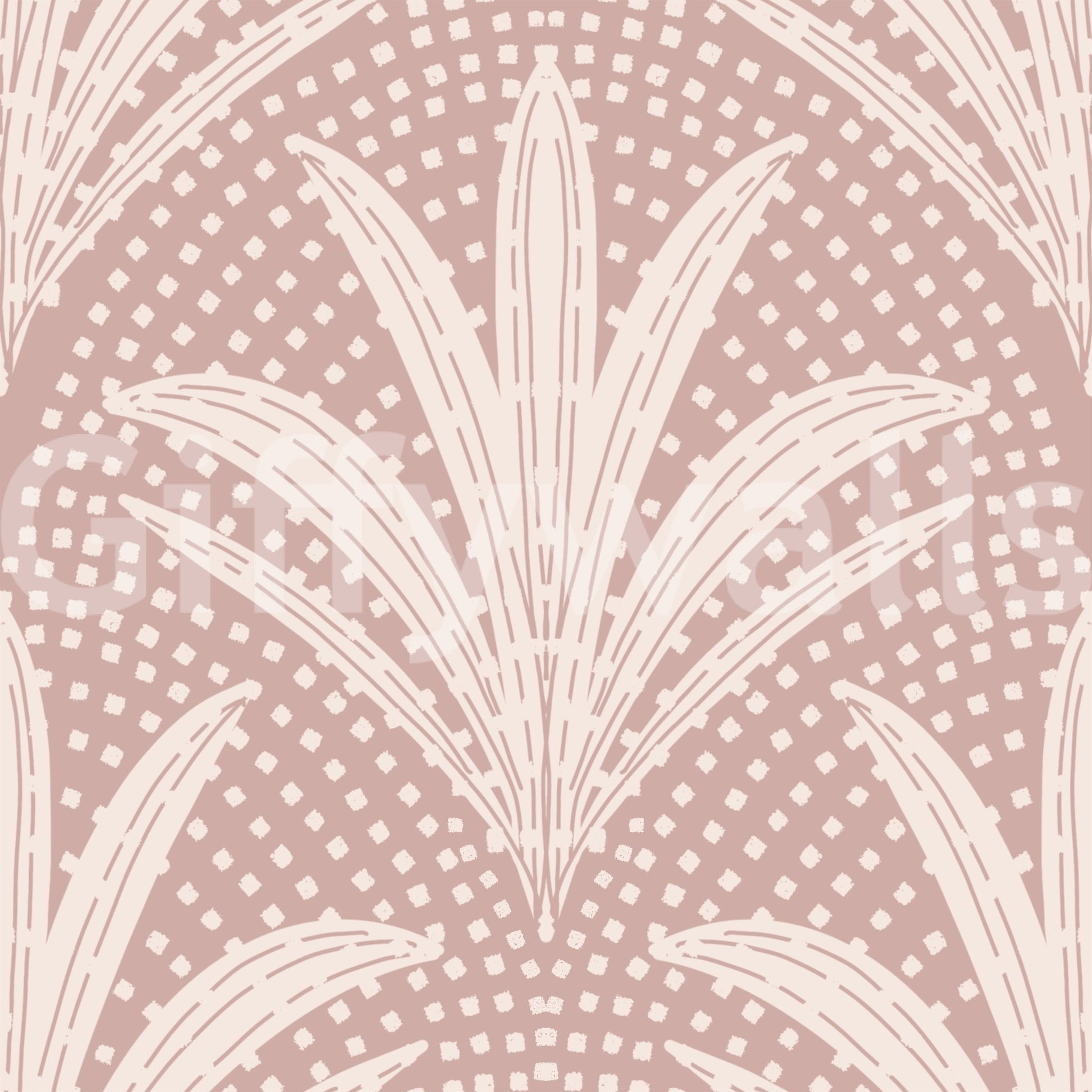 Palm leaf boho wallpaper mauve shade

