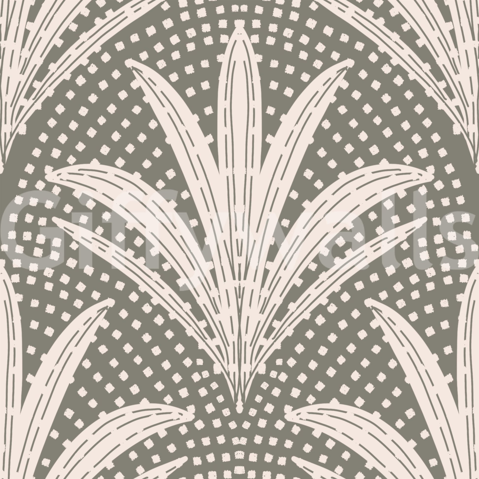 Palm leaf boho wallpaper muted grey shade

