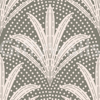 Palm leaf boho wallpaper muted grey shade

