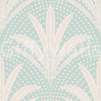 Palm leaf boho wallpaper soft blue shade

