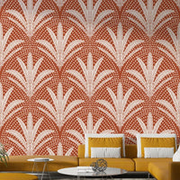 Palm radiance wallpaper in terracotta hues


