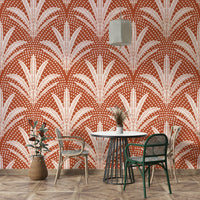 Boho rustic palm terracotta wallpaper

